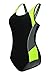 ReliBeauty Womens Color Block One Piece Bathing Suit (16-18, Black)