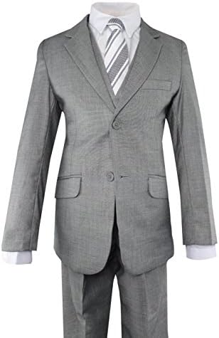 Luca Gabriel Toddler Boys' 5 Piece Slim Fit Formal Dress Suit Set with Tie and Vest