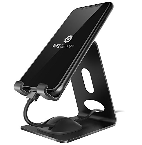 Cell Phone Stand, WizGear Premium Phone Holder For iPhones, Android Smartphones & Mini Tablets –Sturdy Metal Phone Stand For Desk With Smart Cord Holder System - Thumbnail 7