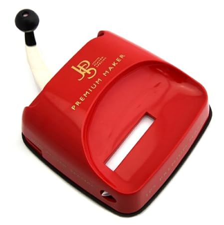JPS Premium Maker Stopfgerät/Stopfmaschine in Rot - Mit Hebelmechanik - Praktisches Raucherzubehör - Erspart Zeit und Arbeit