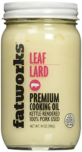 Fatworks, Pasture Raised Leaf Lard, a.k.a. "Baker's Lard", Artisanally Rendered, for Traditional & Gourmet Baking, Sauteeing, Frying, WHOLE30 APPROVED, KETO, PALEO,14 oz.