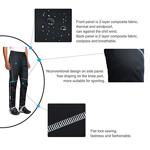 4ucycling Mens Windstopper Casual Outdoor and Multi Sporting Pants Fleeced