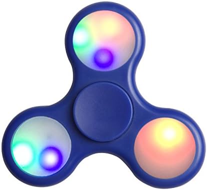 Royelerstore LED Flash light Spinner Fidget High Speed hands toys cabinet/small portable Gyro for kids adult (Bule)