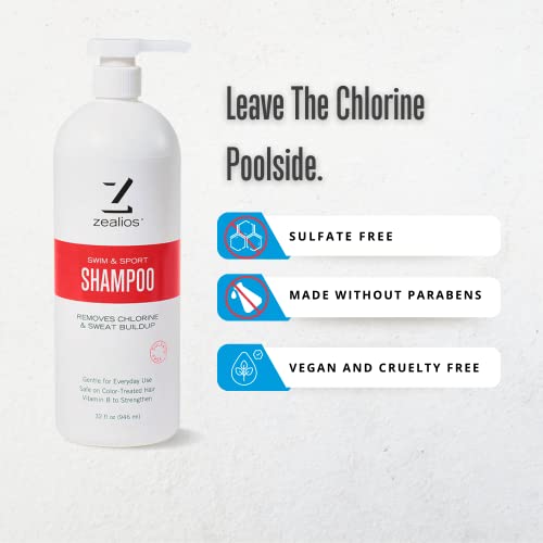 Zealios Swim & Sports Shampoo Remove Chlorine & Salt Water, Perfect