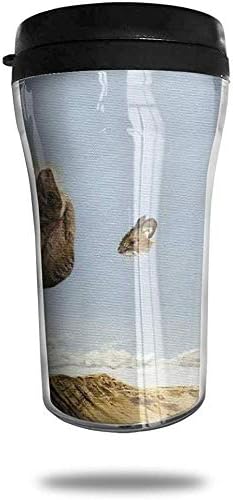Raymond Holmes Thermal Insulation Water Bottles Animals Rabbit Mouse Pig Bird Travel Mug Non-Leaking Sports Bottles for Outdoor Running Camping Gym