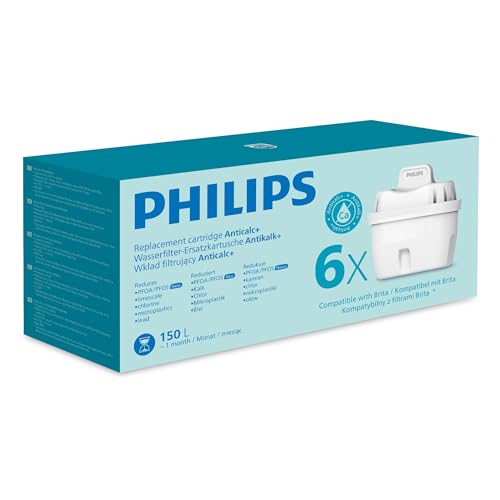 Philips Water Wasserfilter-Kartusche Antikalk+, 6er-Pack, BIS ZU 50 % WASSERHÄRTE REDUZIERUNG thumbnail 1