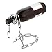 VintageBee Vintage Chain Bottle Holder Steel Link Novelty Magic Floating Wine Bottle Rack/Holder - Holds Bottles in The Air (Silver)