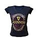 Black Ladies V-Neck Guinness T-Shirt With Pink Harp Design