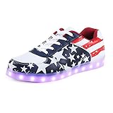SAGUARO Low Top Led Light Up Shoes Mens Womens Shiny Fun Night Sneakers with USB Charger