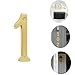 Bebarley 4 Inch Premium Bright Solid Brass Door House Numbers and Street Address Plaques Numbers for Residence and Mailbox Signs.