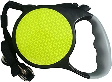 Retractable Reflective Heavy Duty Dog Leash – reflective, soft grip, durable - tangle free - for medium dogs - extendable to 16 ft - nylon ribbon chord