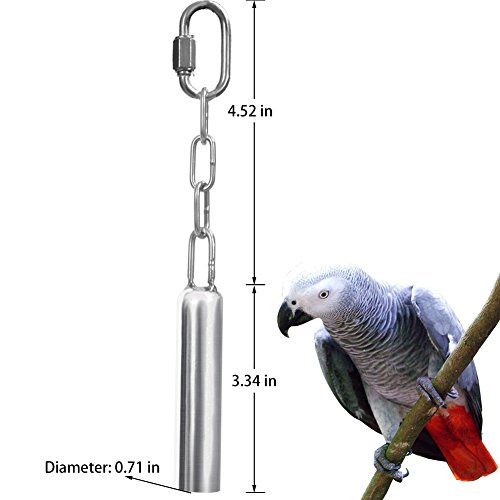 image for AUOON Parrot Toys Stainless Steel Bell Toys for Parrot, African Grey, 