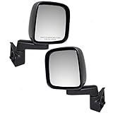 Manual Side View Mirrors Textured Driver and Passenger Replacements for 03-06 Jeep Wrangler 55395061AD 55395060AD