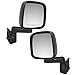 Manual Side View Mirrors Textured Driver and Passenger Replacements for 03-06 Jeep Wrangler 55395061AD 55395060AD
