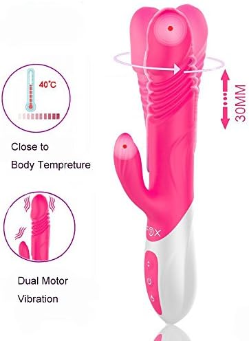 Alona 10 Kinds of Vibration Modes Body Massager Viberate, Intelligent Heating, Retractable &amp; Rotating USB Rechargeable Massager Vibe, Whisper Quiet &amp; Waterproof (Purple)