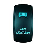 STVMotorsports® Laser Backlit Blue Rocker Switch LED LIGHT BAR 20A 12V On/off LED Light (Blue)