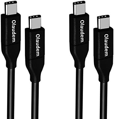 Olaudem 2-Pack USB 3.1 Gen 2 Type-C Cable- Superspeed USB-C to USB-C Cable with E-marker for Apple Macbook 2015 12"/ 2016 Mac Pro, ChromeBook, Pixel/ Pixel XL, Nexus 6P/ 5X Phone, 3.3ft, Black