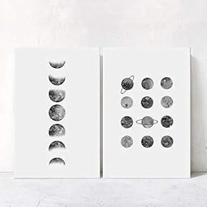 signwin 2 Panel Canvas Wall Art Moon Canvas...