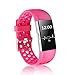 POY Replacement Bands Compatible for Fitbit Charge 2, Adjustable Breathable Wristbands with Air Holes Straps, Small Rose 1PC