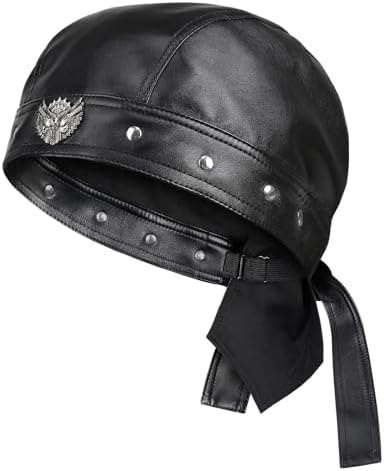 Amazon.com: Star Studded Cap Wrap Biker Leather Cool Stylish Black