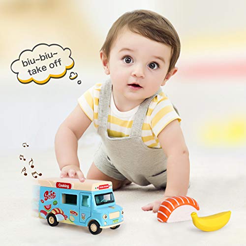 image for REMOKING Alloy Dining Car Toy, Educational Stem Pull-Back Magnetic Ind