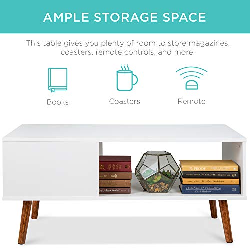 Best Choice Products Wooden MidCentury Modern Coffee Table, Accent Furniture for Living Room