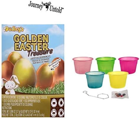 BCL Happy Easter (Bonus Roza Clip) Dudley's Treasure Egg Eggs Decorating Kit Baskets Basket Kids Toddlers Gift Children Pre Made Girls Boys Golden Treasure Set