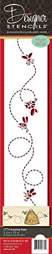 Designer Stencils C774 Buzzing Bumble Bees Cake Stencil, Beige/semi-transparent