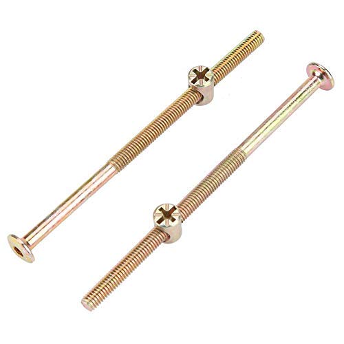 Hilitand Hammer Head Nut, 10 Pcs Flat Head Screw, Carbon Steel Cross Color Zinc Hex Socket with Cross Nut Hammer Bolt Fastener (6 x 120mm)