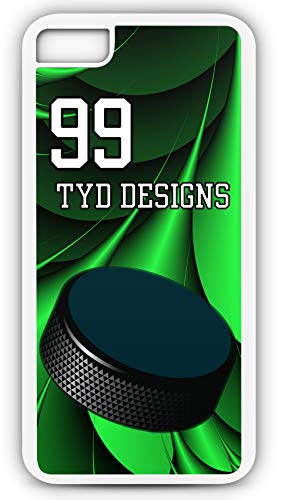 iPhone 6 Plus 6+ Case Create Your Own Hockey #H045 with Player Number and/Or Name Or Team Name Tough Case Customizable by TYD Designs in White Plastic with Black Rubber - Thumbnail 4