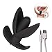 FST Wearable Flared Base Anal Vibrator, 10 Powerful Vibration Modes Silicone Flower Vibrating Anal Plug Adult Sex Toys for Male Female Masturbation
