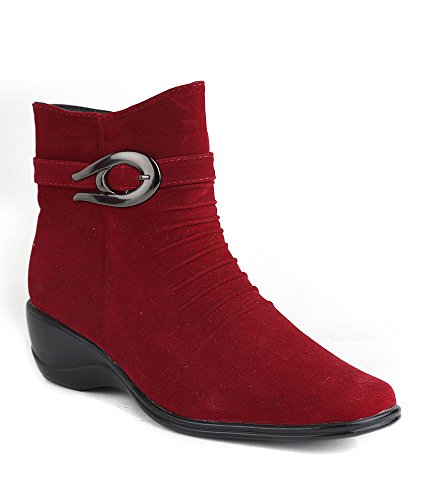famous women's red synthetic boots