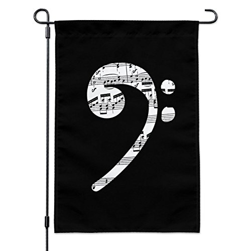 Graphics and More Sheet Music Bass Clef Music Garden Yard Flag with Pole Stand Holder