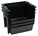 United Solutions SB0121 Set of Three Large Plastic Nesting/Stacking Storage Bins in Black-3 Rough and Rugged Black Bins that Nest or Stack to Organize Your Life