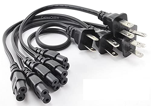 CablesOnline, 5-Pack 1ft 2-Prong Figure-8