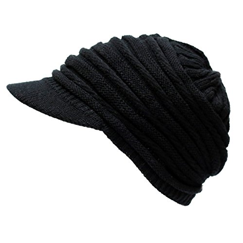 The Hat Depot 700WH-WA9 Knit Visor Hat-6colors (Black)