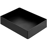 Amazon Basics Rectangular Plastic Desk Organizer with Storage Trays, Accessory Tray for Office Supplies and Pen Holder, 9.4 x 6.7 x 2 inch, Black