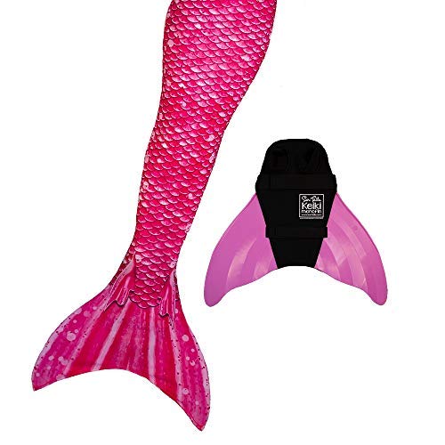 Sun Tails Mermaid Tail + Monofin for Swimming (1- Child M (6/7), Bahama Pink - Pink Monofin)