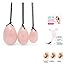 Massage Stones,Charminer Drilled Rose Quartz Jade Egg 3Pcs Set Pelvic Floor Muscles Vaginal Exercise Yoni Egg for Kegel Exercise Health Care for Women