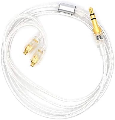 Yuhtech Upgraded Replacement Earphone Cable with MMCX Connectors for Shure SE215 SE535 SE846 UE900 W40 Earphones (Transparent)