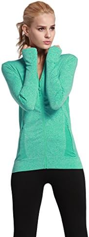SEEU Women's Long Sleeve Running Top Women Yoga Tops Full Zip with Pockets Quick Dry Casual Sports Jackets - Tumbholes Keep Body Warm