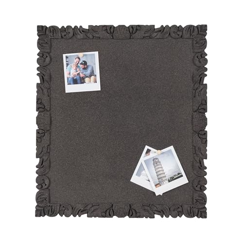 Bi-Office Quadro In Sughero RocoCork, Pannello In Sughero è Autorigenerante E Riciclabile, Colore Nero, 45x40 cm