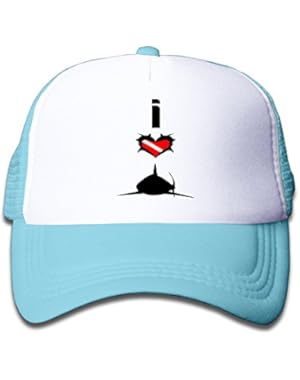 Kids I Love Sharks Scuba Diving Trucker Mesh Baseball Cap Hat Trucker Hats Pink