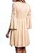 ZKESS Womens V Neck Half Sleeve Lace Trim Detail High Waist Tunic A Line Dress Apricot X-Large Size