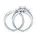 BERRICLE Sterling Silver 3-Stone Wedding Engagement Rings Round Cubic Zirconia CZ Ring Set for Women, Rhodium Plated Size 4-10