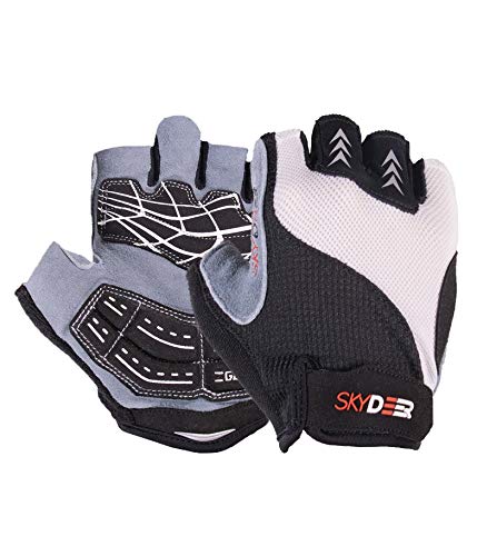 SKYDEER Men's and Women's Fingerless Gloves with Deerskin Leather Suede for Weight Lifting, Cycling, Workout, Fitness, Exercise, Gym, Training (SD2110-W/M) - Thumbnail 7