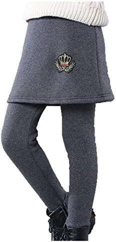 Girls Winter Warm Fleece Lined Elastic Waist Velvet Stretchy Thick Leggings