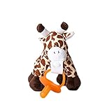 CuddlesMeÂ® New Silicone Baby Pacifier Orange with Detachable Plush Giraffe