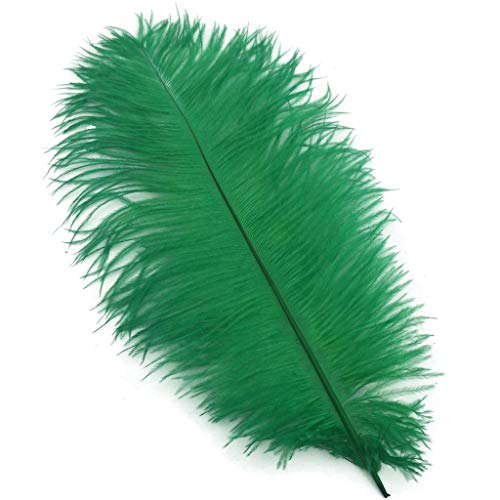 Shekyeon Dark Green 8-10inch 20-25cm Ostrich Feather Plumes Wedding Centerpiece Table Decoration Pack of 20
