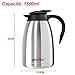 BESTEK Coffee Carafe With Press Button Double Wall Vacuum Insulated Stainless Steel Coffee Thermal Carafe Milk Heat Cold Retention Carafe With Lid Thermal Pitcher,50 Ounce